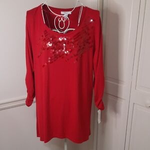 Style & Co. Red Sequin Blouse